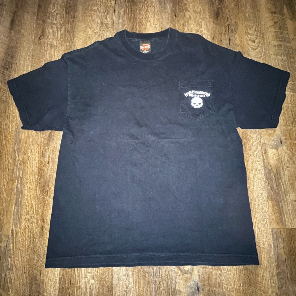 VTG Harley-Davidson Wolverine Navy‎ T Shirt Skull Size XL